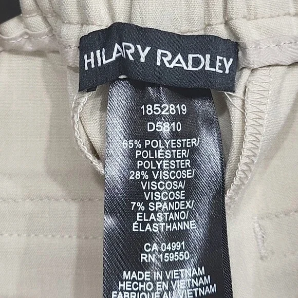 Hilary Radley Womens Pull On Ankle Pants with Pockets Small Size Light Sand - Picture 6 of 9
